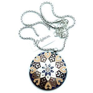 Brighton Zahra Love Hearts Round Reversible Chain Necklace 18”